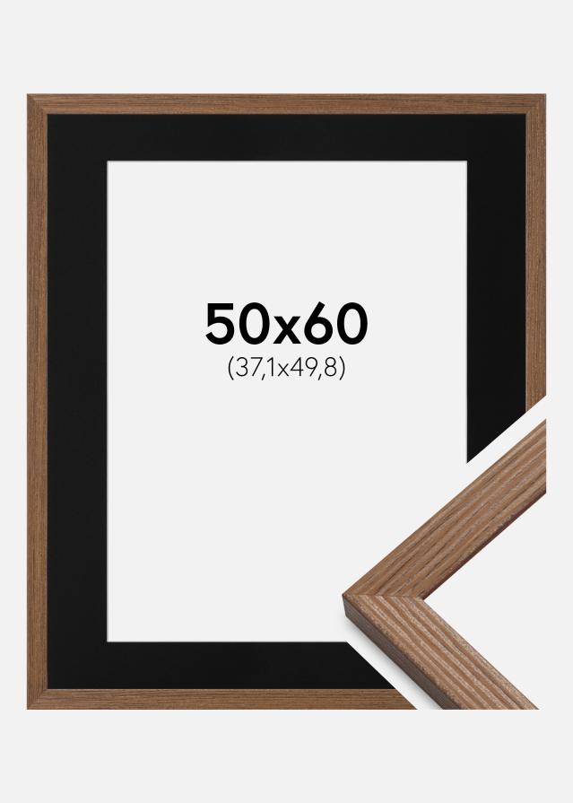 Ram med passepartou Fotolijst Fiorito Donker Eiken 50x60 cm - Passe-partout Zwart 15x20 inches