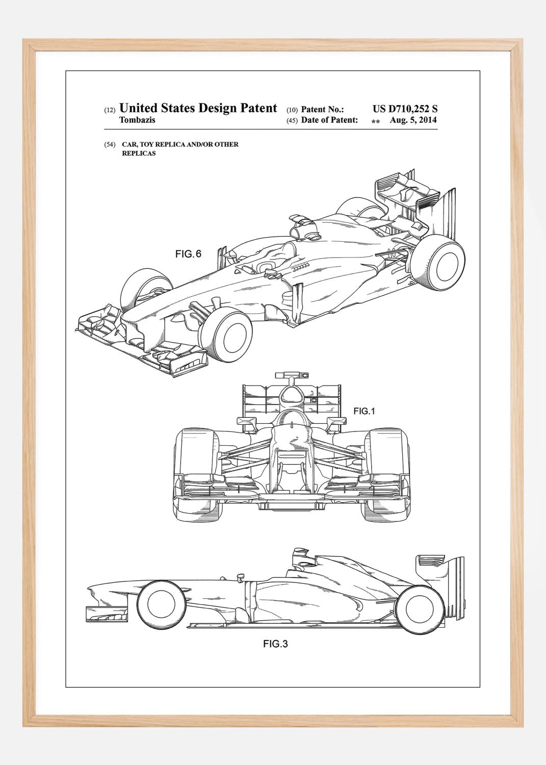 Product Image for Patent Print - Formula 1 Racing Car - White Poster (21x29.7 cm (A4))