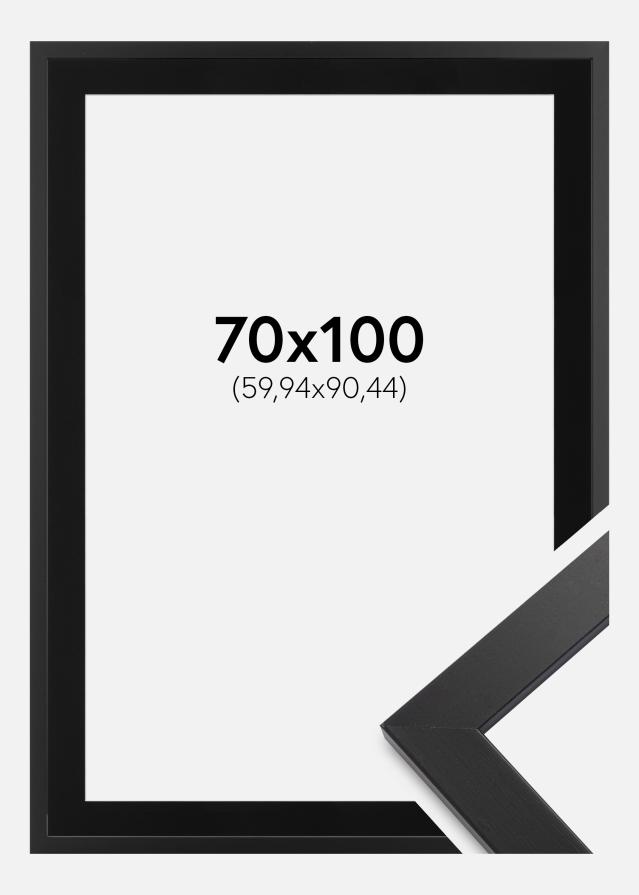 Ram med passepartou Fotolijst Black Wood 70x100 cm - Passe-partout Zwart 24x36 inches