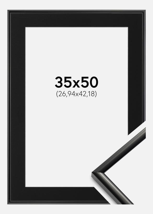 Ram med passepartou Fotolijst New Lifestyle Zwart 35x50 cm - Passe-partout Zwart 11x17 inches