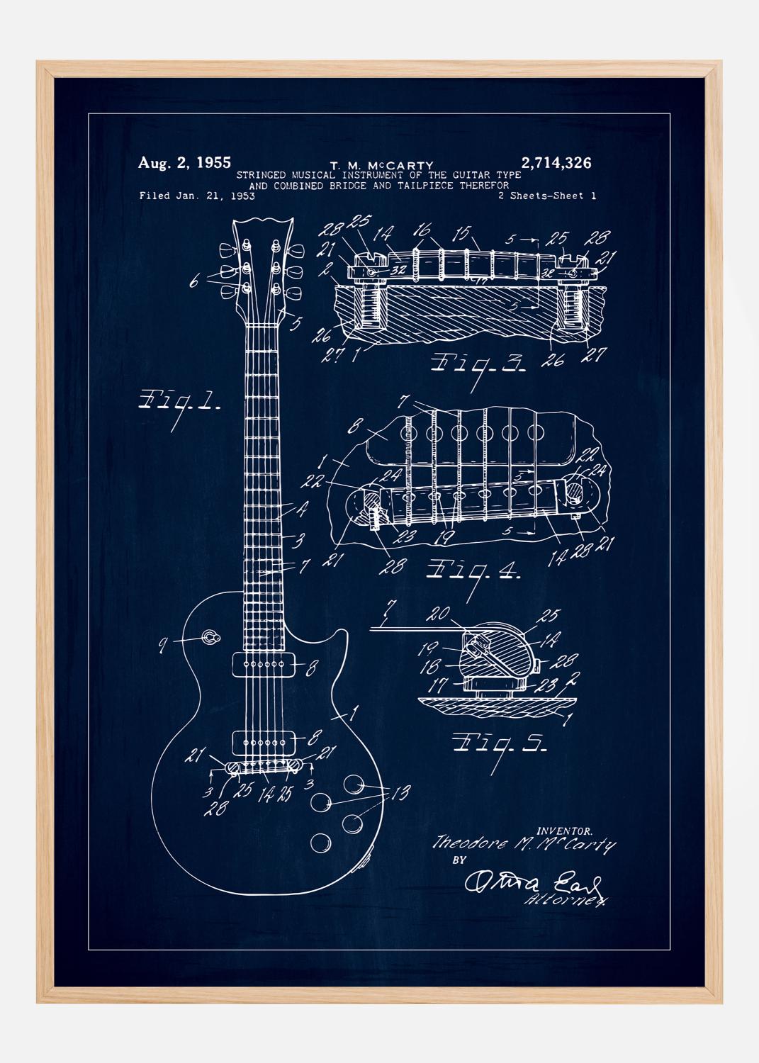 Product Image for Patenttekening - Elektrische gitaar I - Blauw Poster (70x100 cm)