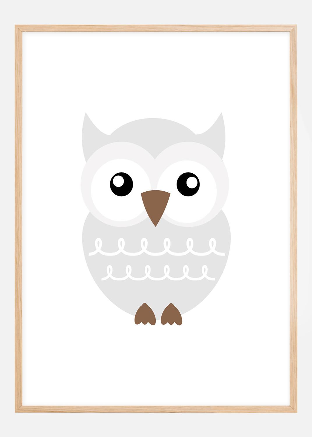 Product Image for Uil Solo - Dofgrijs Poster (50x70 cm)