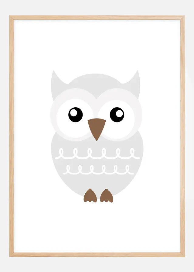 Bildverkstad Uil Solo - Dofgrijs Poster
