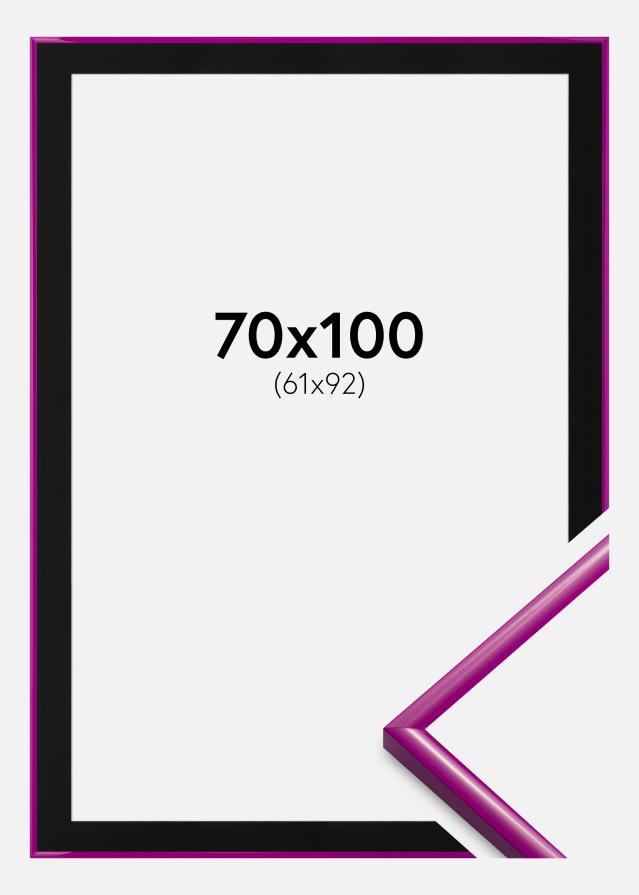 Ram med passepartou Fotolijst New Lifestyle Fuchsia 70x100 cm - Passe-partout Zwart 62x93 cm