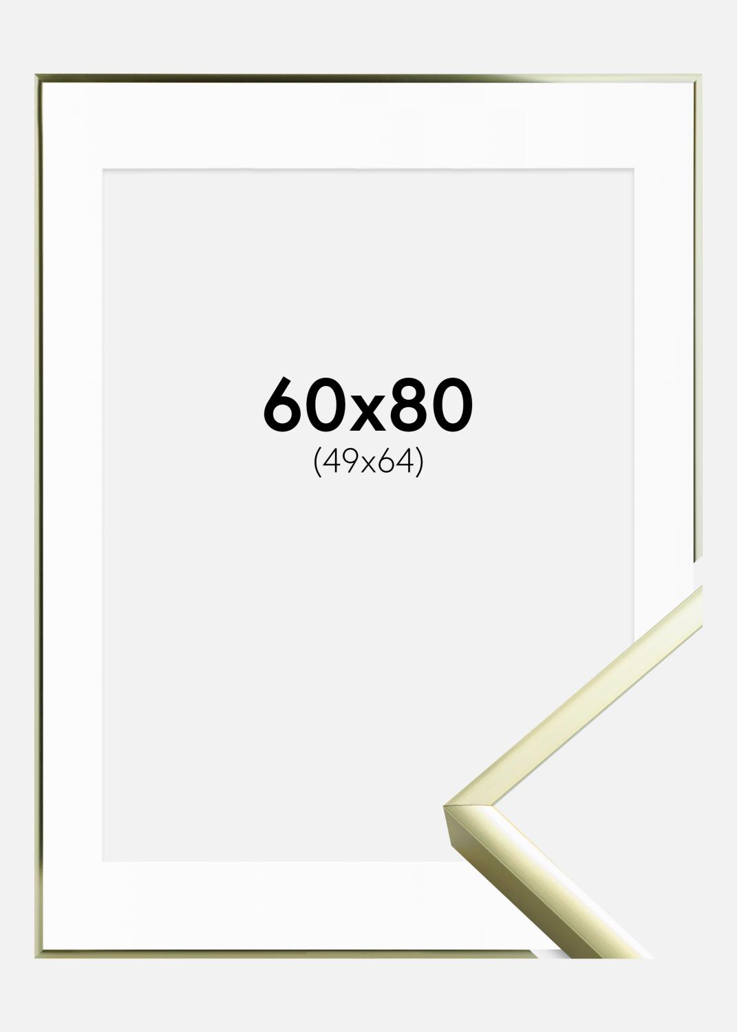 Product Image for Fotolijst Poster Frame Aluminium Gold 60x80 cm - Passe-partout Wit 50x65 cm