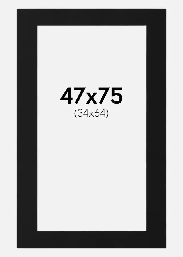 Artlink Passe-partout Zwart Standaard (Witte kern) 47x75 cm (34x64)