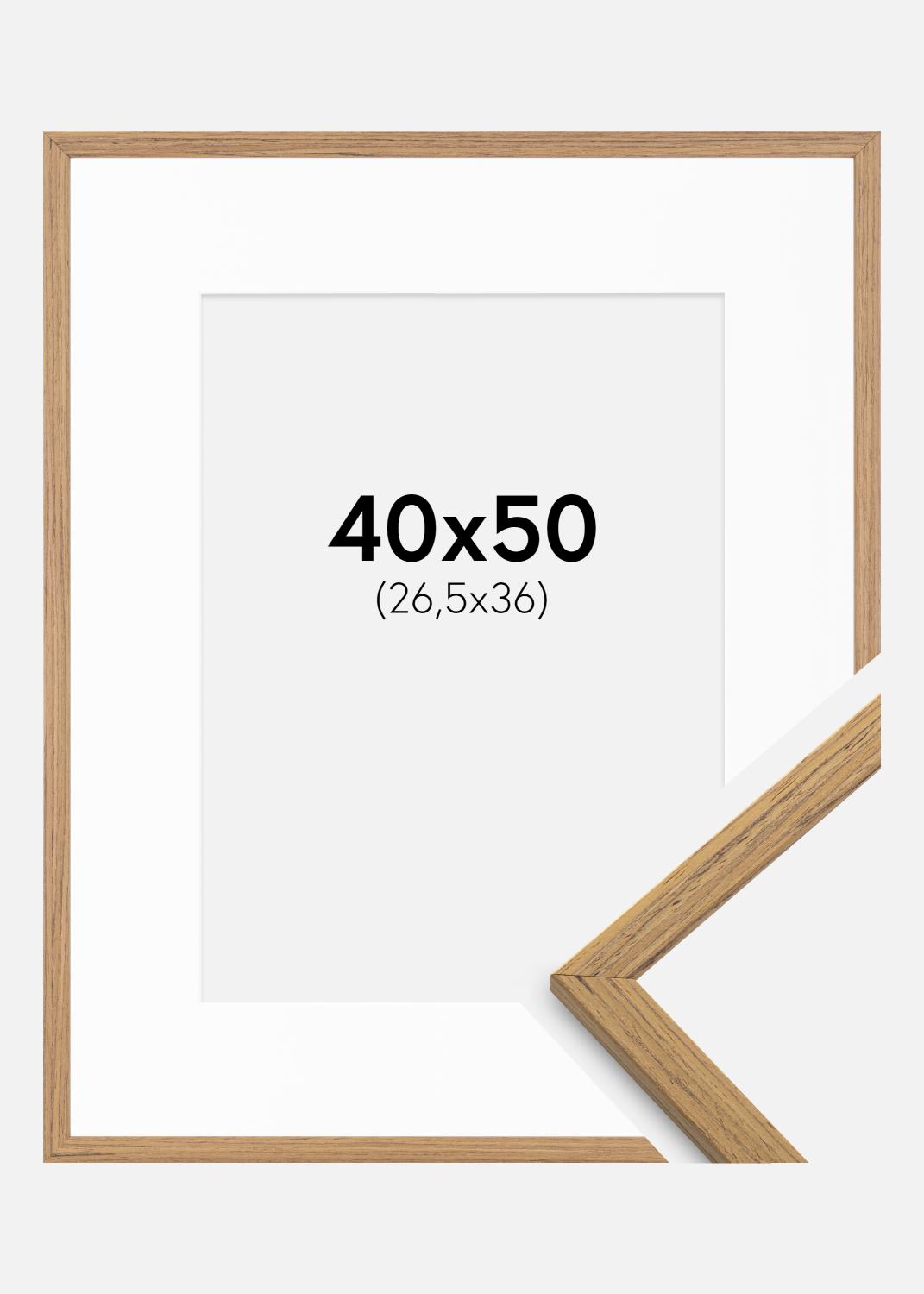 Product Image for Fotolijst Edsbyn Teak 40x50 cm - Passe-partout Wit 27,5x37 cm