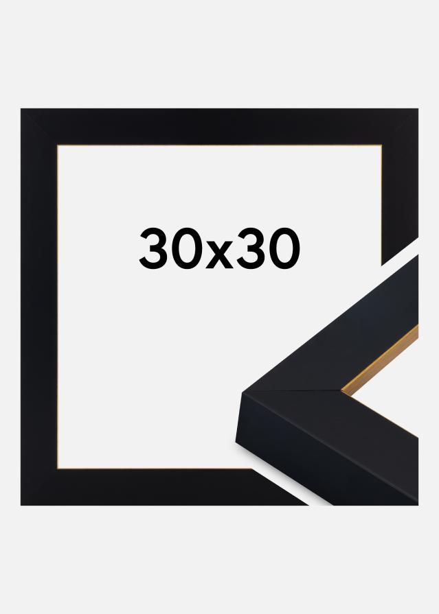Jämtlands Ramfabrik Fotolijst Sussex Acrylglas Zwart/Goud 30x30 cm