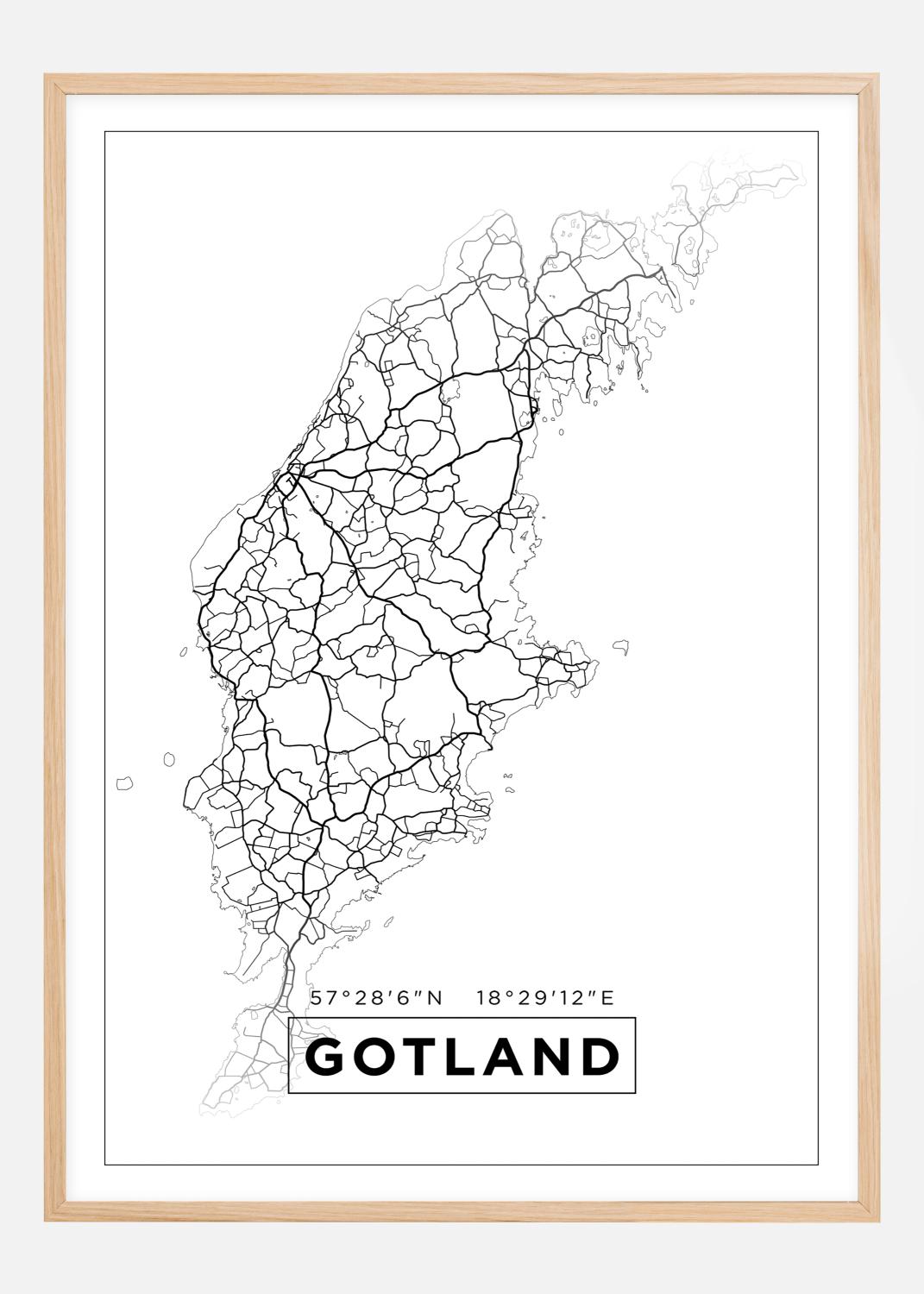 Product Image for Map - Gotland - White Poster (21x29,7 cm (A4))