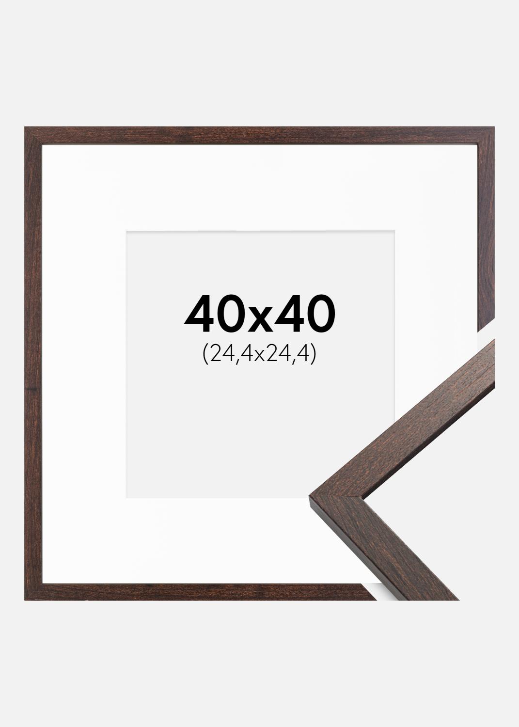 Product Image for Fotolijst Trendy Walnoot 40x40 cm - Passe-partout Wit 10x10 inches