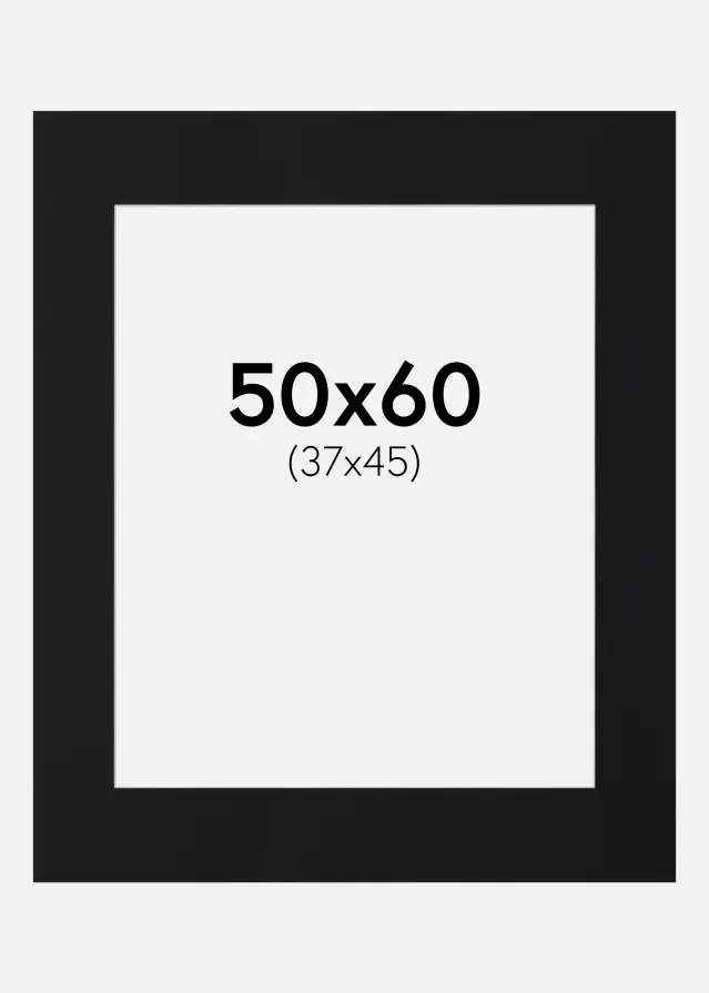 Artlink Passe-partout Zwart Standaard (Witte kern) 50x60 cm (37x45)