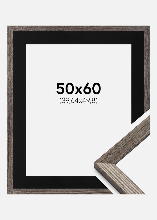 Ram med passepartou Fotolijst Fiorito Walnoot 50x60 cm - Passe-partout Zwart 16x20 inches