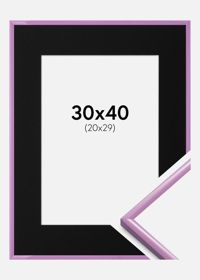 Ram med passepartou Fotolijst New Lifestyle Licht Paars 30x40 cm - Passe-partout Zwart 21x30 cm