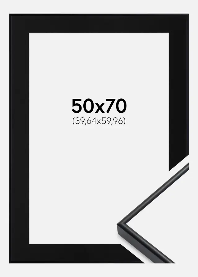 Ram med passepartou Fotolijst Visby Wit 50x70 cm - Passe-partout Zwart 16x24 inches