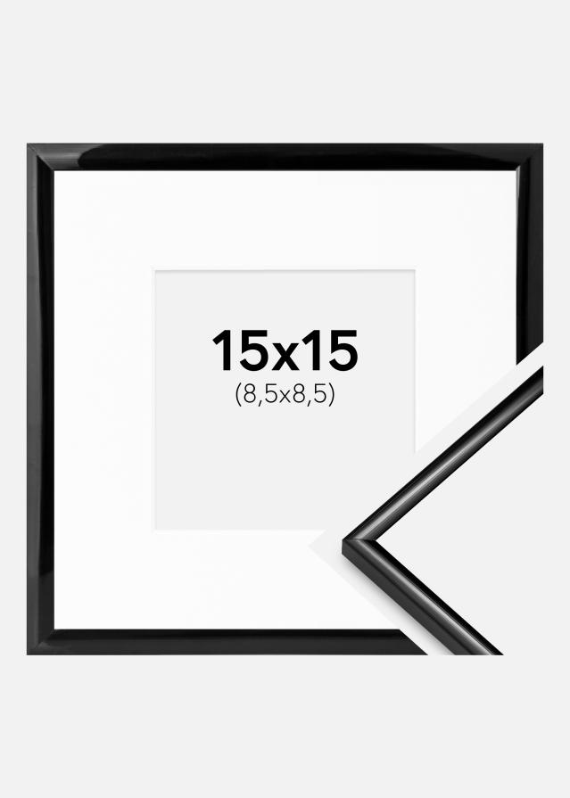 Ram med passepartou Fotolijst Scandi Zwart 15x15 cm - Passe-partout Wit 9x9 cm