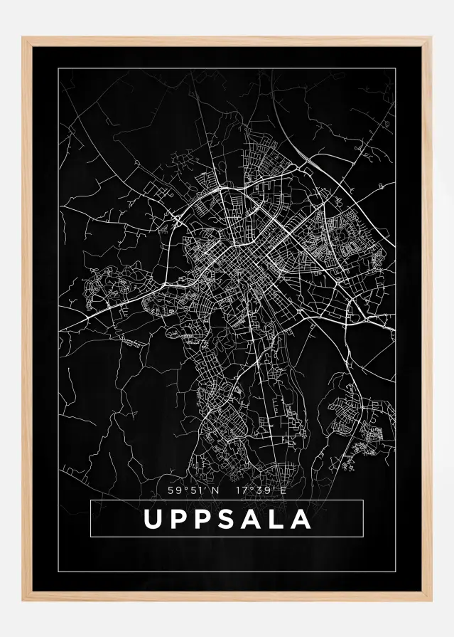 Bildverkstad Map - Uppsala - Black Poster