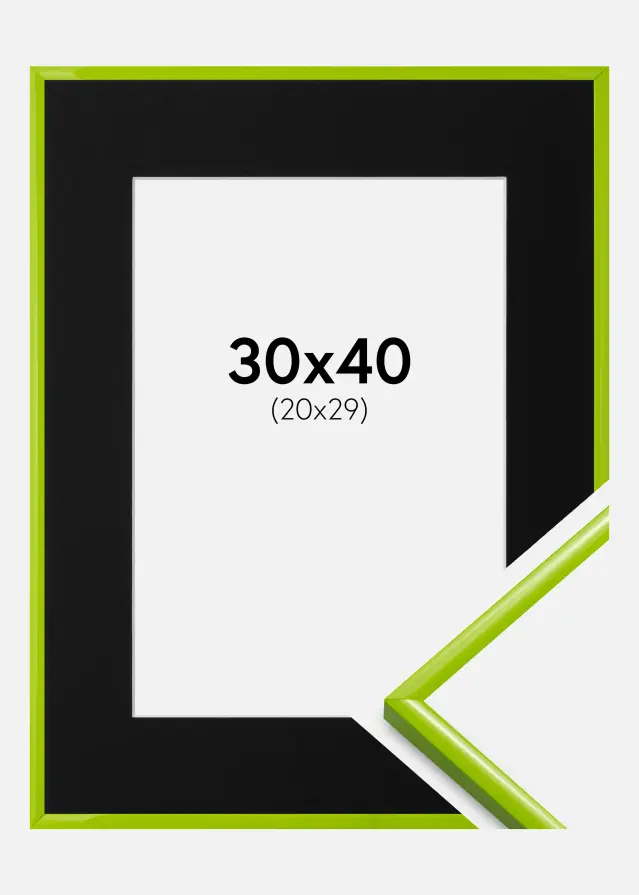 Ram med passepartou Fotolijst New Lifestyle May Green 30x40 cm - Passe-partout Zwart 21x30 cm