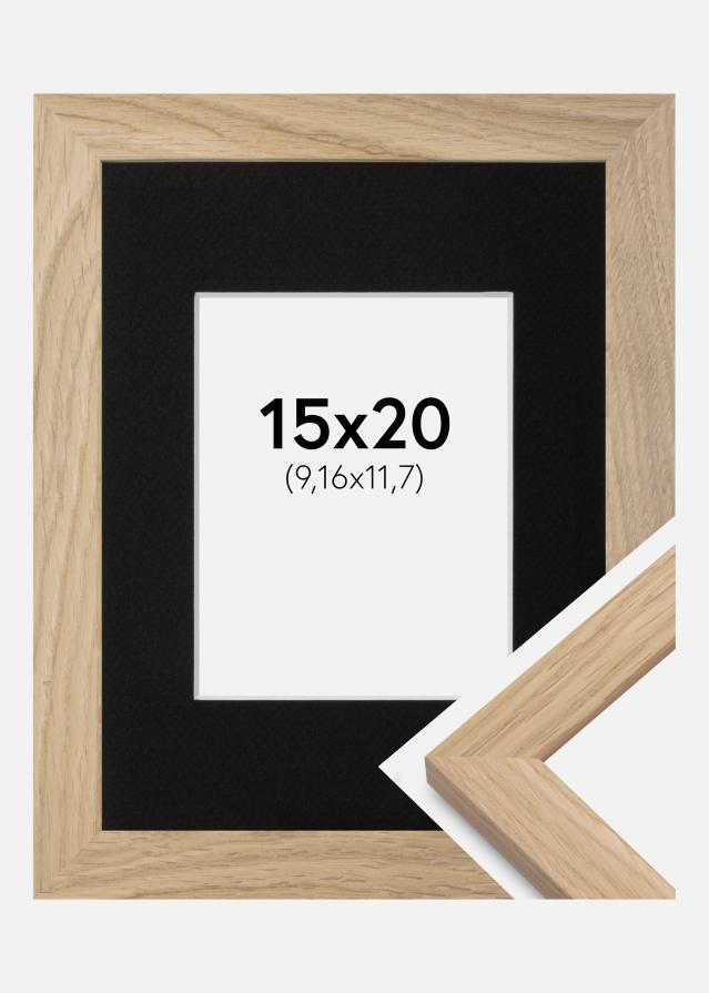 Ram med passepartou Fotolijst Oak Wood 15x20 cm - Passe-partout Zwart 4x5 inches