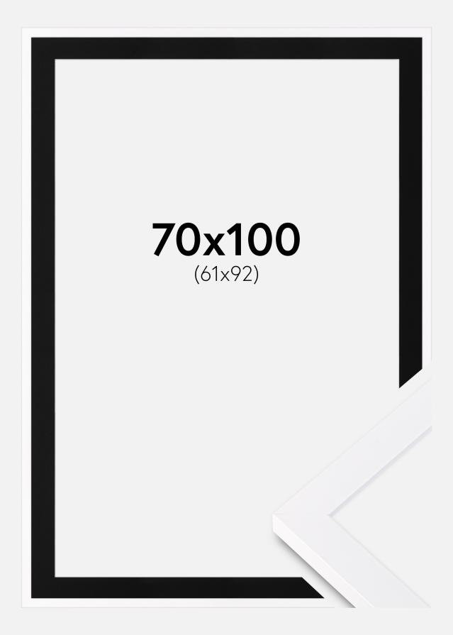 Ram med passepartou Fotolijst Selection Wit 70x100 cm - Passe-partout Zwart 62x93 cm