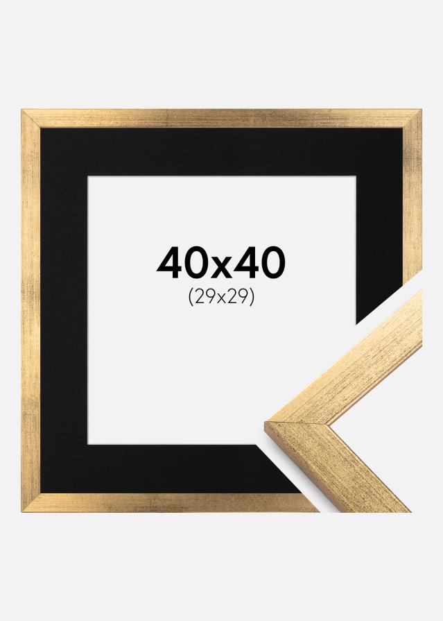 Ram med passepartou Fotolijst Stilren Goud 40x40 cm - Passe-partout Zwart 30x30 cm