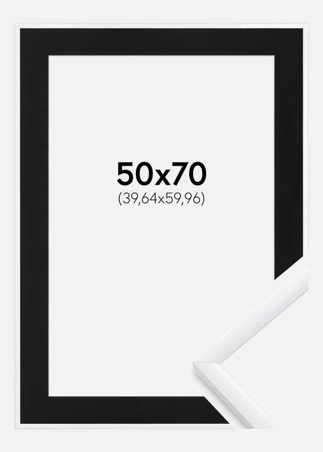 Ram med passepartou Fotolijst New Lifestyle Wit 50x70 cm - Passe-partout Zwart 16x24 inches
