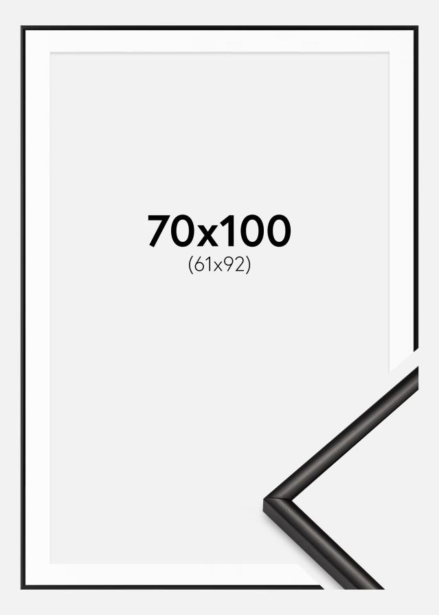 Ram med passepartou Fotolijst Scandi Matt Zwart 70x100 cm - Passe-partout Wit 62x93 cm