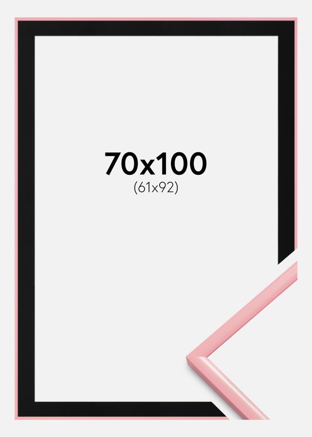Ram med passepartou Fotolijst New Lifestyle Roze 70x100 cm - Passe-partout Zwart 62x93 cm