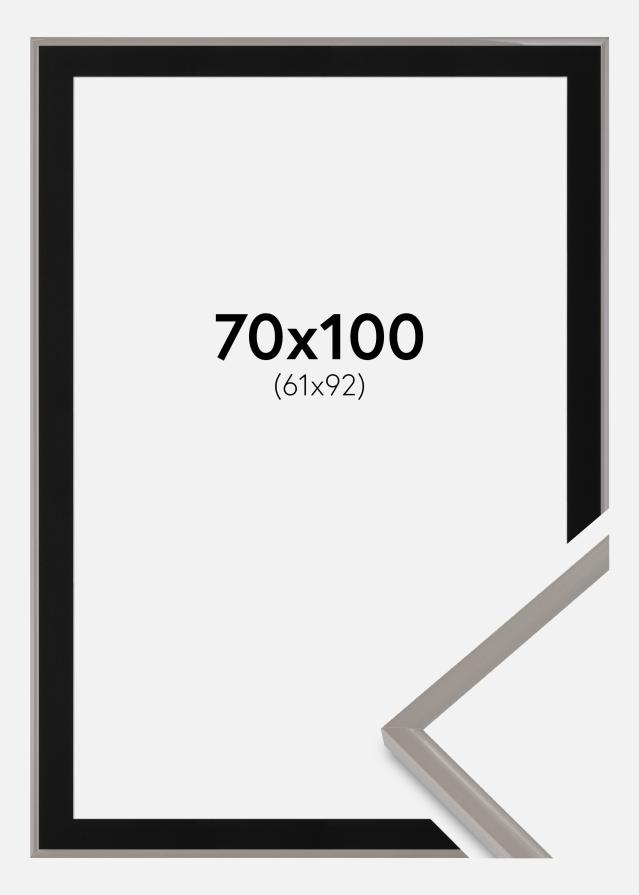 Ram med passepartou Fotolijst New Lifestyle Earth Grey 70x100 cm - Passe-partout Zwart 62x93 cm
