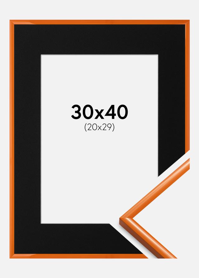 Ram med passepartou Fotolijst New Lifestyle Licht Oranje 30x40 cm - Passe-partout Zwart 21x30 cm