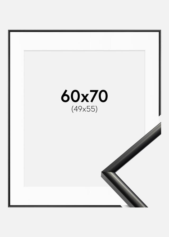 Ram med passepartou Fotolijst New Lifestyle Zwart 60x70 cm - Passe-partout Wit 50x56 cm