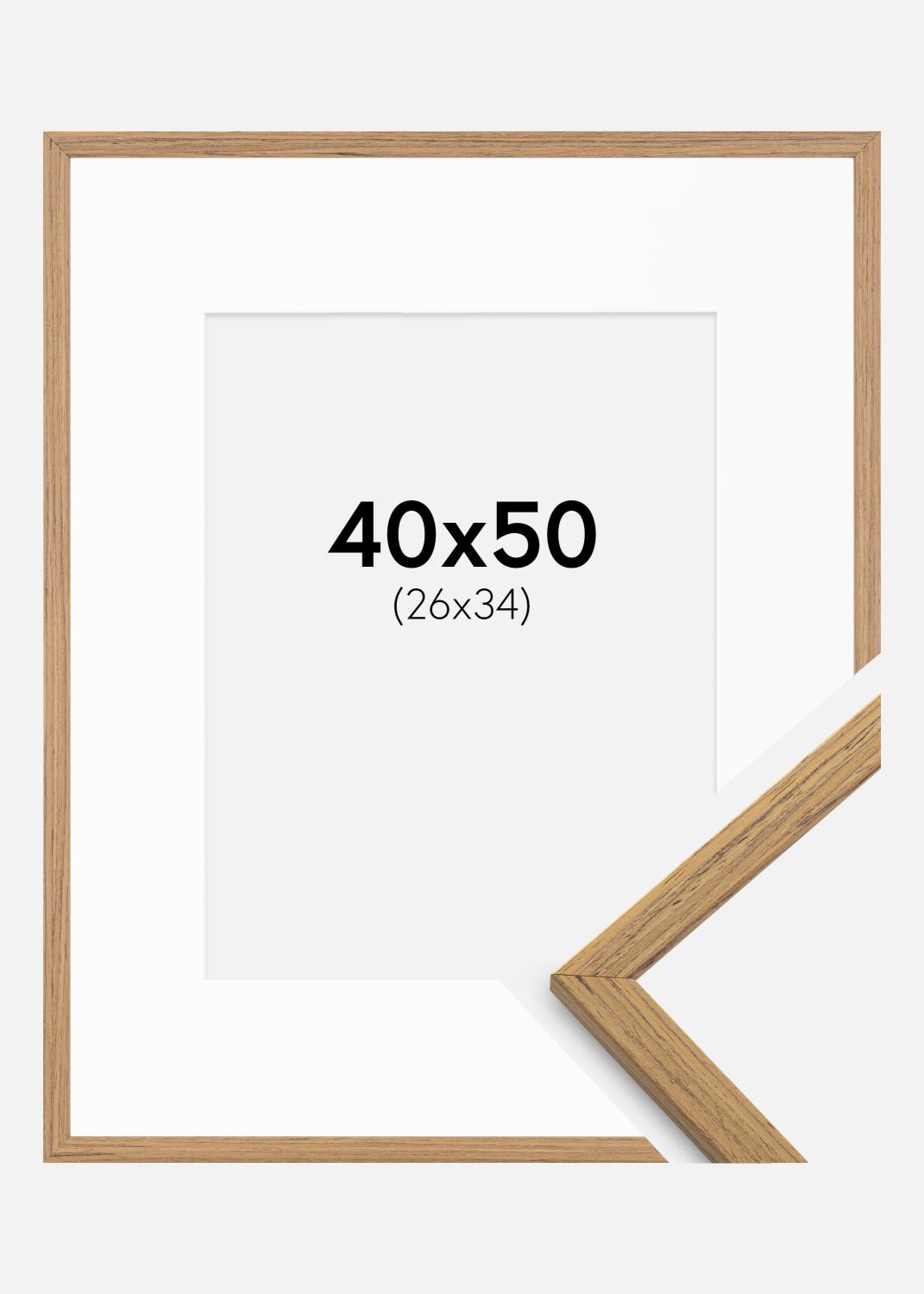 Product Image for Fotolijst Edsbyn Teak 40x50 cm - Passe-partout Wit 27x35 cm