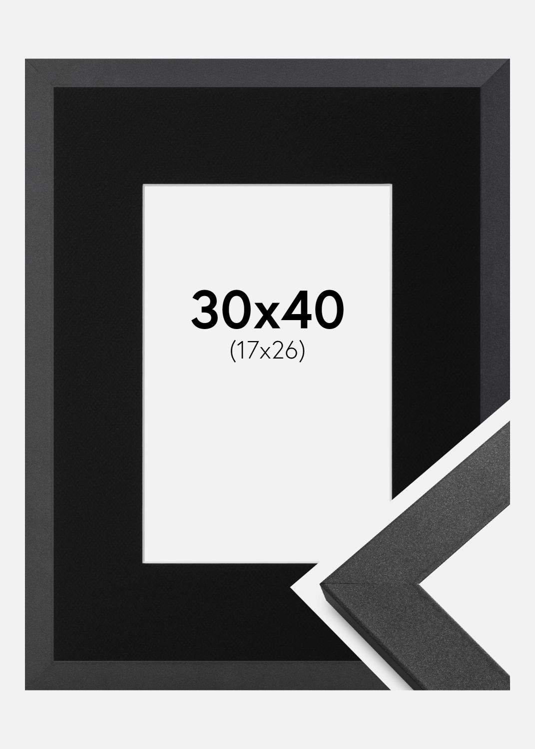Product Image for Fotolijst Graphite Wood 30x40 cm - Passe-partout Zwart 18x27 cm