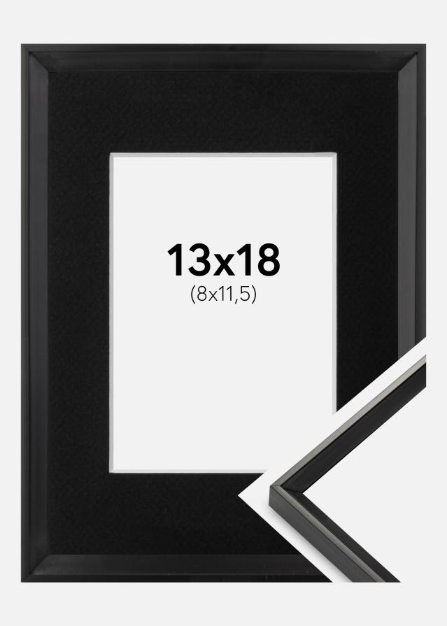 Ram med passepartou Fotolijst Desire Zwart 13x18 cm - Passe-partout Zwart 9x12 cm