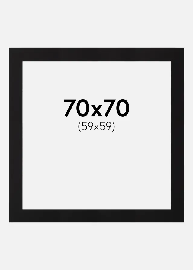 Galleri 1 Passe-partout Canson Zwart (Witte kern) 70x70 cm (59x59)