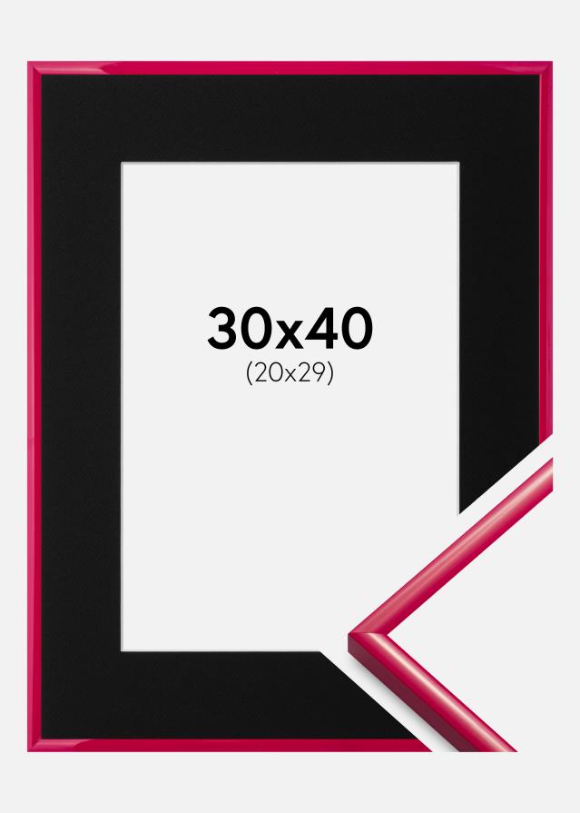 Ram med passepartou Fotolijst New Lifestyle Rose 30x40 cm - Passe-partout Zwart 21x30 cm