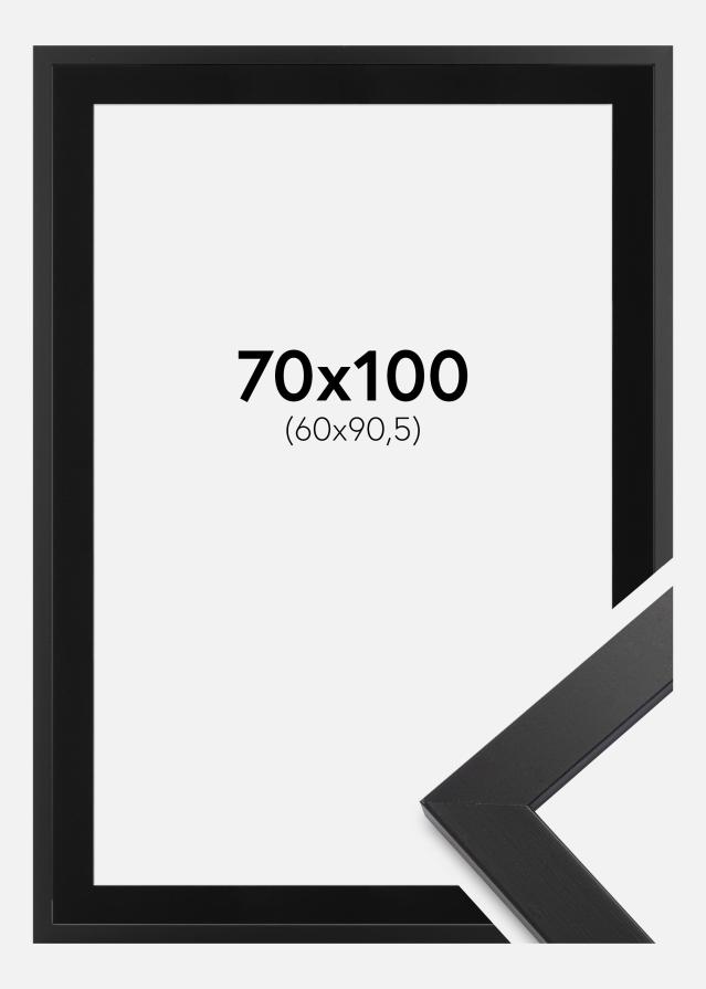 Ram med passepartou Fotolijst Black Wood 70x100 cm - Passe-partout Zwart 61x91,5 cm