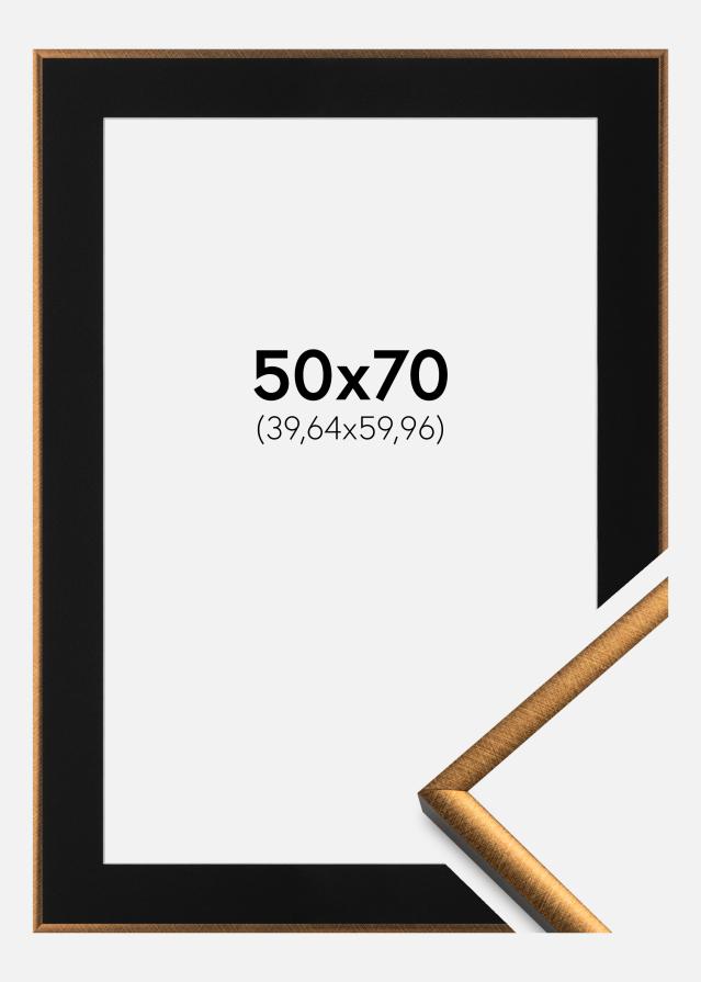 Ram med passepartou Fotolijst New Lifestyle Brons 50x70 cm - Passe-partout Zwart 16x24 inches
