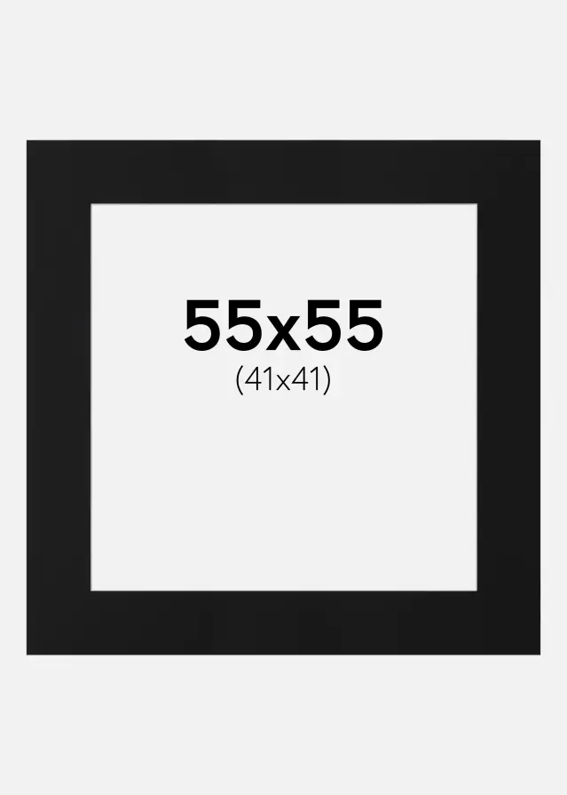 Artlink Passe-partout Zwart Standaard (Witte kern) 55x55 cm (41x41)