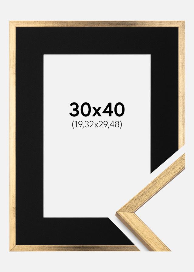 Ram med passepartou Fotolijst Galant Goud 30x40 cm - Passe-partout Zwart 8x12 inches