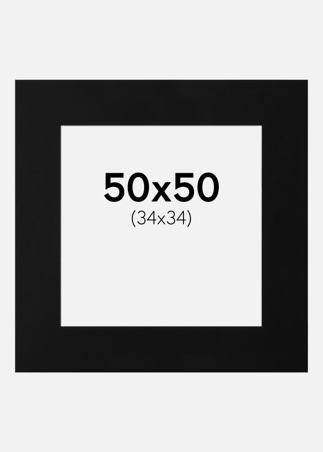Artlink Passe-partout Zwart Standaard (Witte Kern) 50x50 cm (34x34)