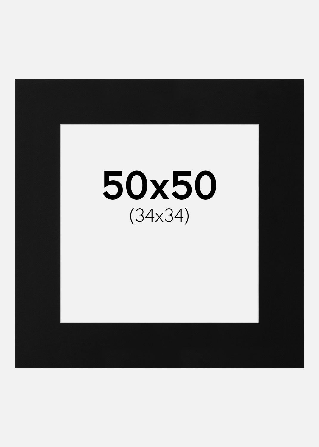 Product Image for Passe-partout Zwart Standaard (Witte Kern) 50x50 cm (34x34)