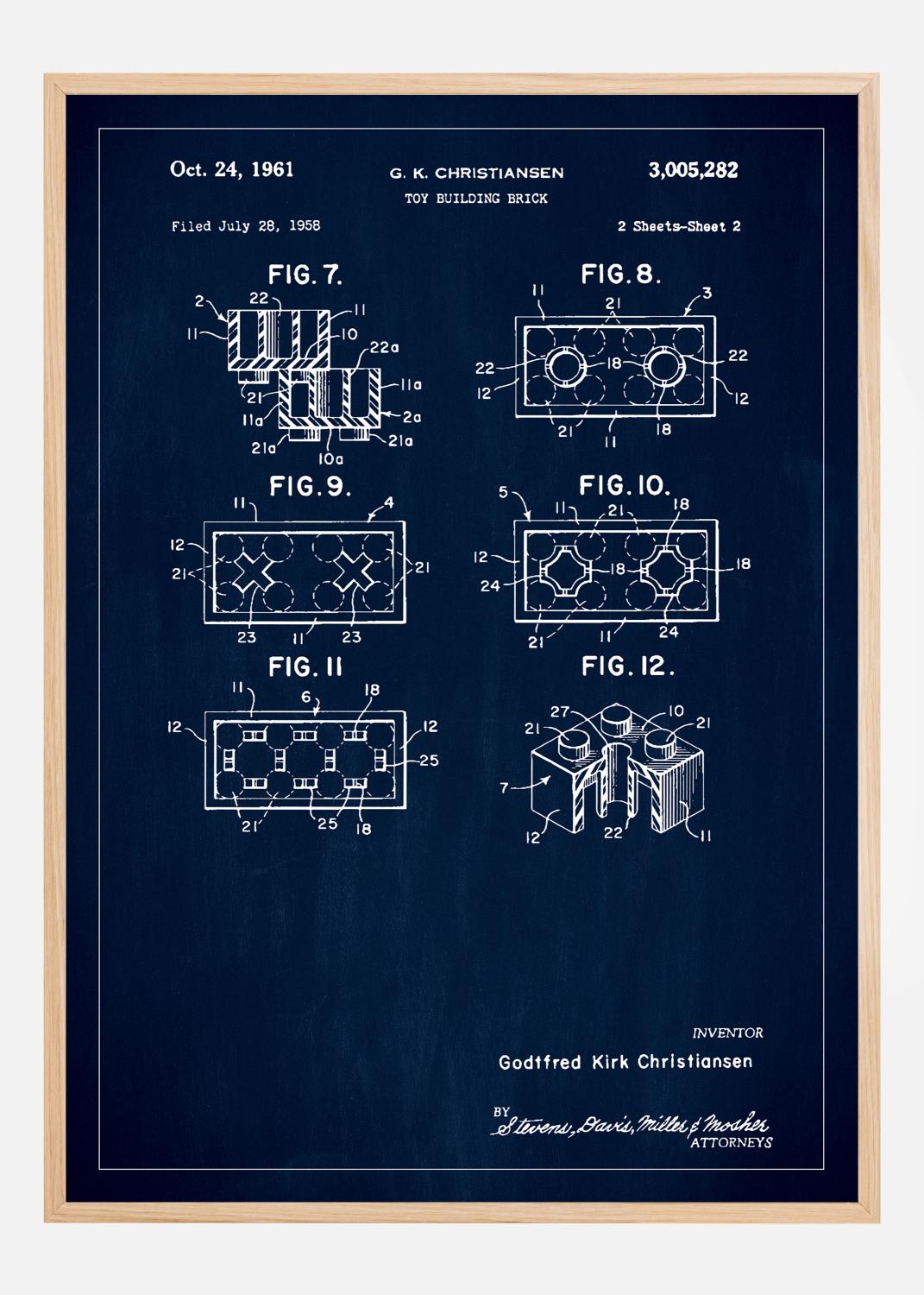 Product Image for Patent Print - Lego Block II - Blue Poster (21x29,7 cm (A4))