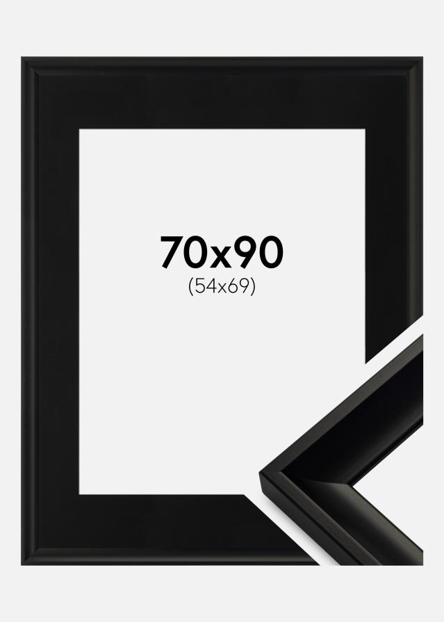 Ram med passepartou Fotolijst Öjaren Zwart 70x90 cm - Passe-partout Zwart 55x70 cm