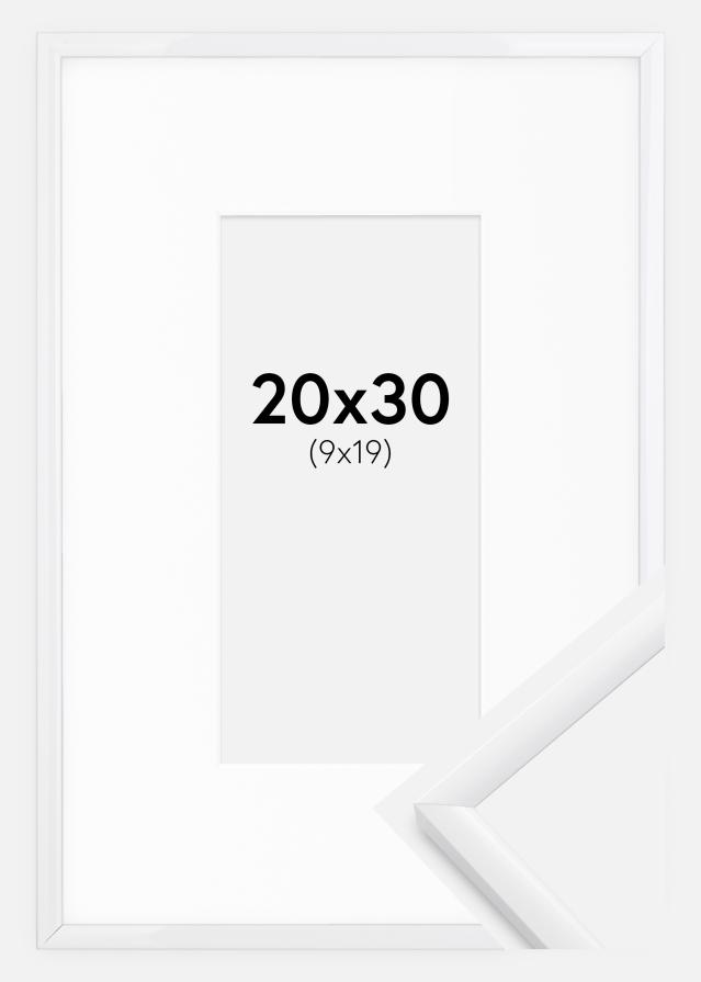 Ram med passepartou Fotolijst New Lifestyle Wit 20x30 cm - Passe-partout Wit 10x20 cm
