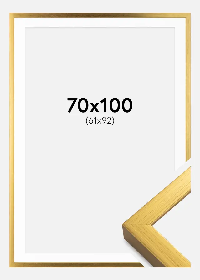 Ram med passepartou Fotolijst Falun Goud 70x100 cm - Passe-partout Wit 62x93 cm