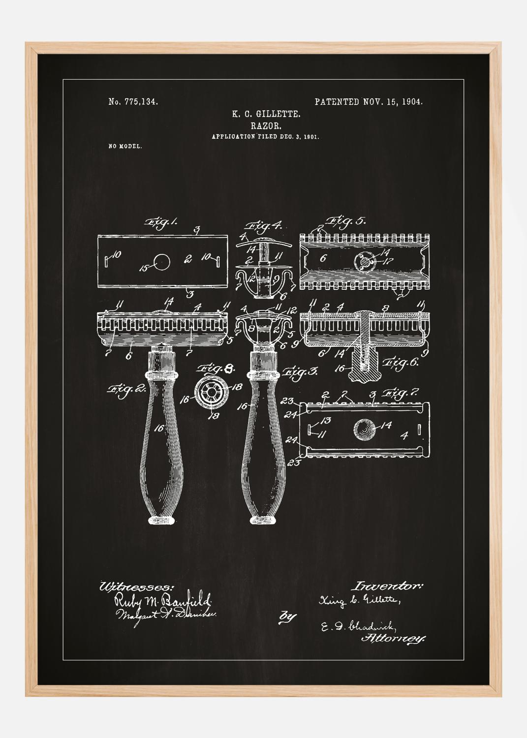 Product Image for Patenttekening - Scheermes - Zwart Poster (30x40 cm)