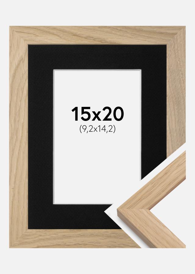 Ram med passepartou Fotolijst Oak Wood 15x20 cm - Passe-partout Zwart 4x6 inches