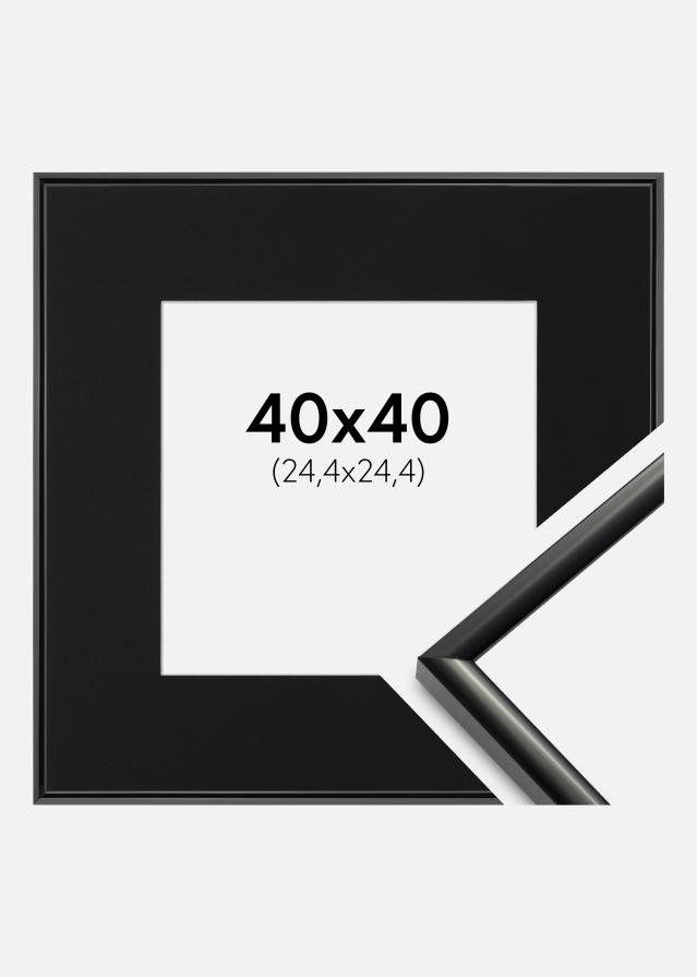Ram med passepartou Fotolijst New Lifestyle Zwart 40x40 cm - Passe-partout Zwart 10x10 inches