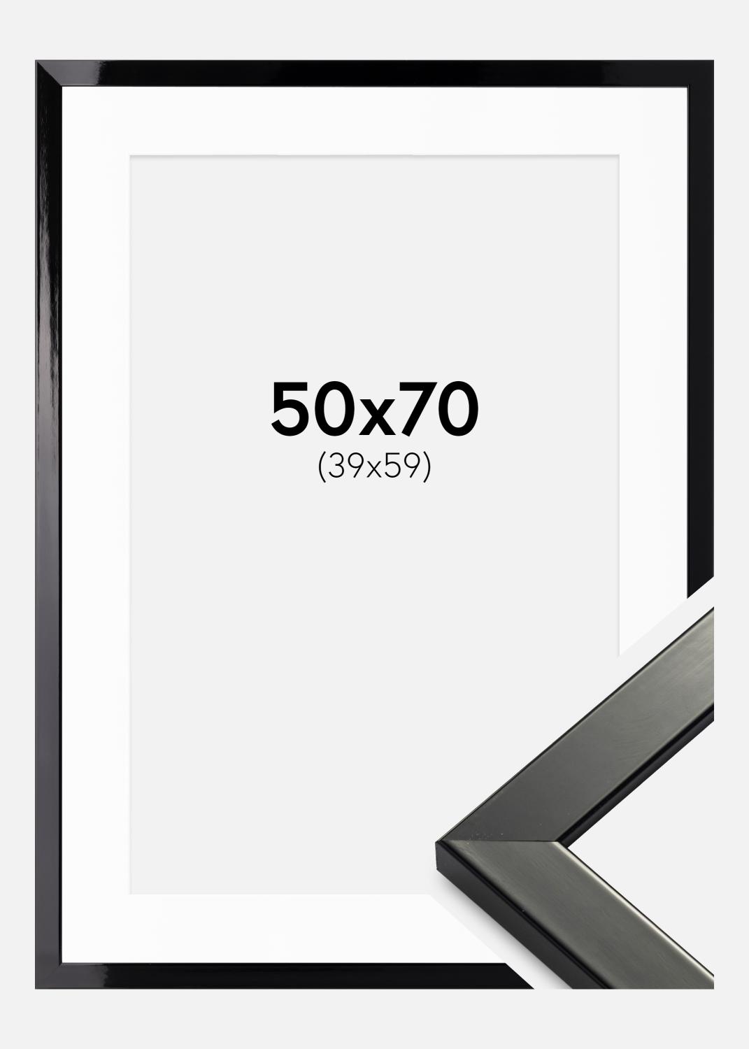 Product Image for Fotolijst Uppsala Zwart Hoogglans 50x70 cm - Passe-partout Wit 40x60 cm