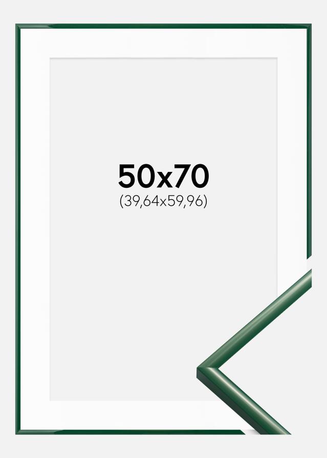 Ram med passepartou Fotolijst New Lifestyle Moss Green 50x70 cm - Passe-partout Wit 16x24 inches
